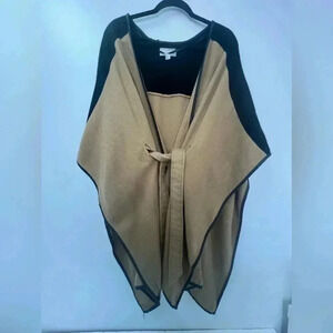 14th & union women's cape jacket, Faux Leather Trimmed One‎ Size